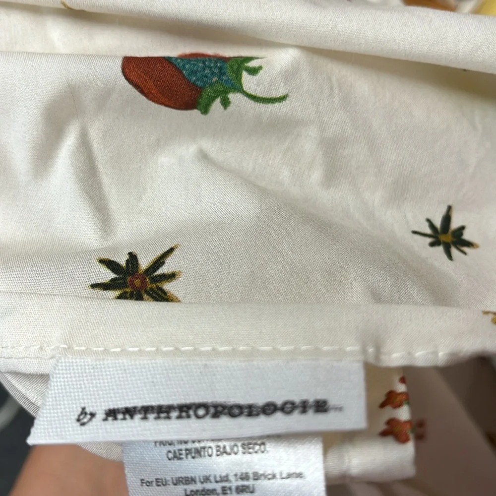 Anthropologie Junioer 1 flat sheet new out of package Floral and Bird  full_4